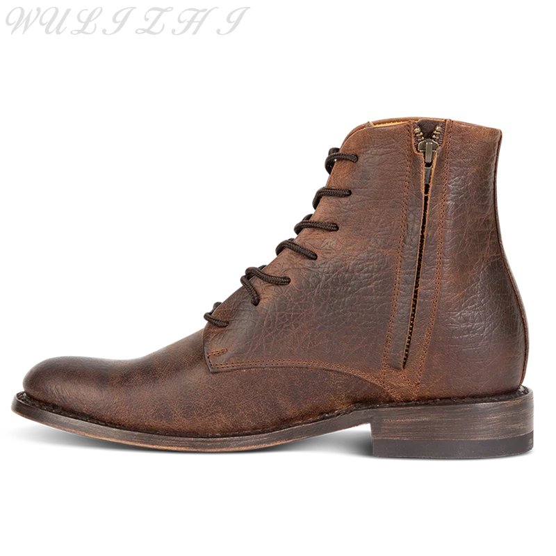 Мужские ботильоны из натуральной кожи 2023 уличный стиль с перекрестными