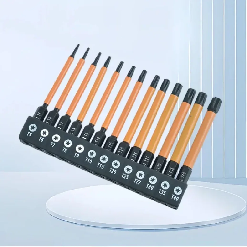 Набор из 13 магнитных бит Torx из стали S2 (T5-T40) с шестиконечной звездообразной головкой, 75 мм, 100 мм, 150 мм, с фосфатированием, для инструментов (art.: 3920d7da4d64a) - 3920d7da4d64a