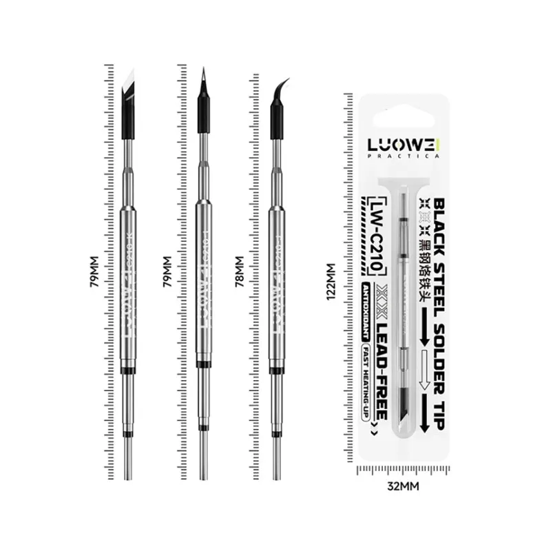 Наконечник для паяльника LUOWEI LW-C210 из черной стали, совместимый с сериями 210 T26, бессвинцовый, для профессиональных паяльных станций (art.: 3920d89aafa4e) - 3920d89aafa4e