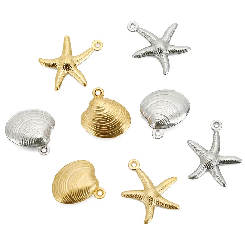 

20Pcs Stainless Steel Classic Starfish Charms Gold Color Pendant for DIY Necklace Bracelet Jewelry Making Accessories