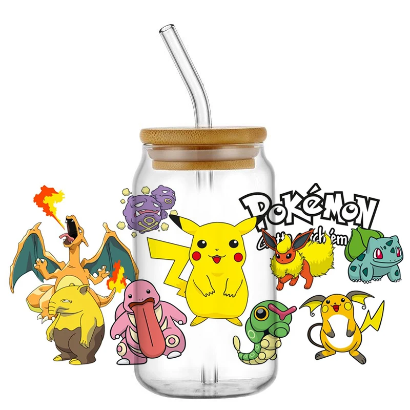 Miniso 3D Новый мультяшный дизайн УФ DTF наклейка для чашки 16 унций Libbey стекло моющаяся