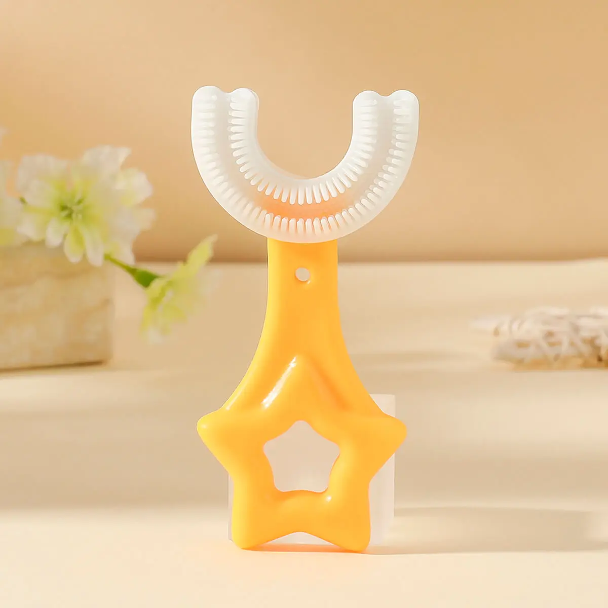 

hibobi Star Shaped Mouth U-shaped Baby Toothbrush 25-36m Babies Silicone Training Toothbrush kids' toothbrushes