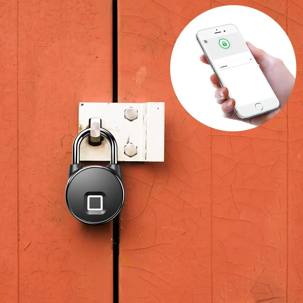 

Tuya Lock Fingerprint Padlock Padlock Cabinet Rechargeable Usb Lock Security Anti-theft Dormitory Keyless Lock E2i1