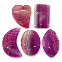 5pcs natural agate heart shaped geometric pink striped agate pendant suitable for diy ladies necklace reiki treatment jewelry