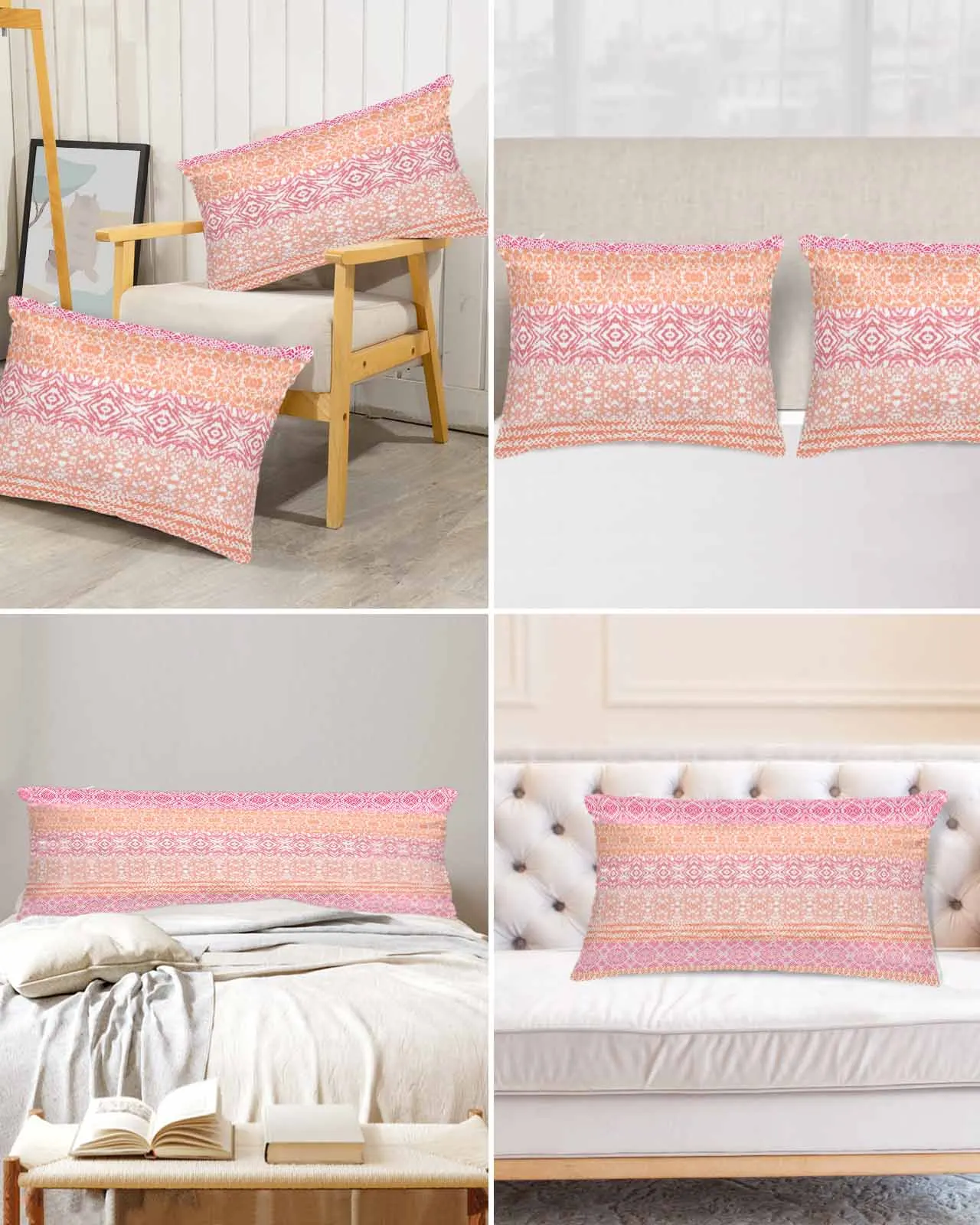 Акварельная богемная восковая печать сатиновая наволочка для кровати 2 шт. чехол