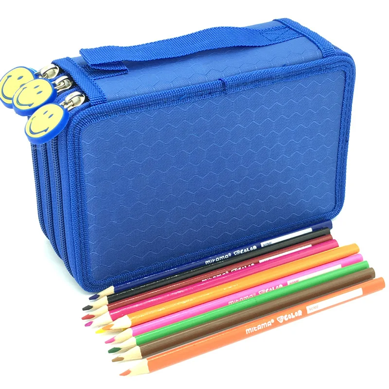 

Hot sale pencil bag creative Large Capacity Pencil Cases Bag Zipper Solid Color Canvas School Student School Supplies Stationery