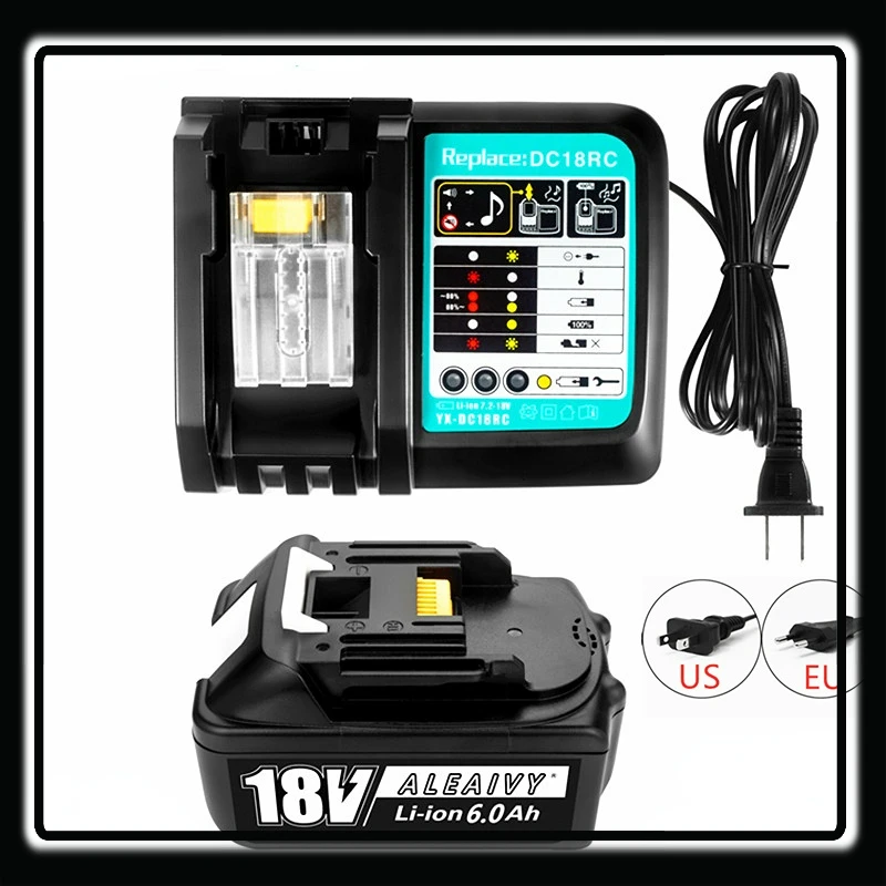 

NEW BL1860 Rechargeable Battery 18 V 6000mAh Lithium ion for Makita 18v Battery BL1840 BL1850 BL1830 BL1860B + Makita Charger