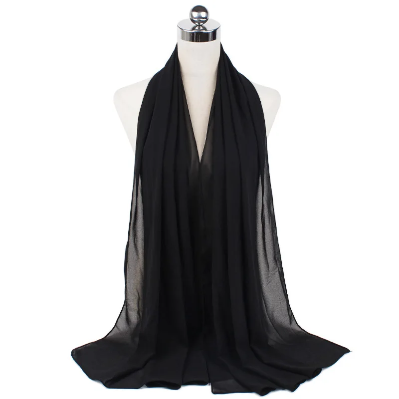 

Women Solid Color Chiffon Hijab Scarf Wrap Islamic Shawls Headband Muslim Hijabs Wrap Head Scarf Scarves