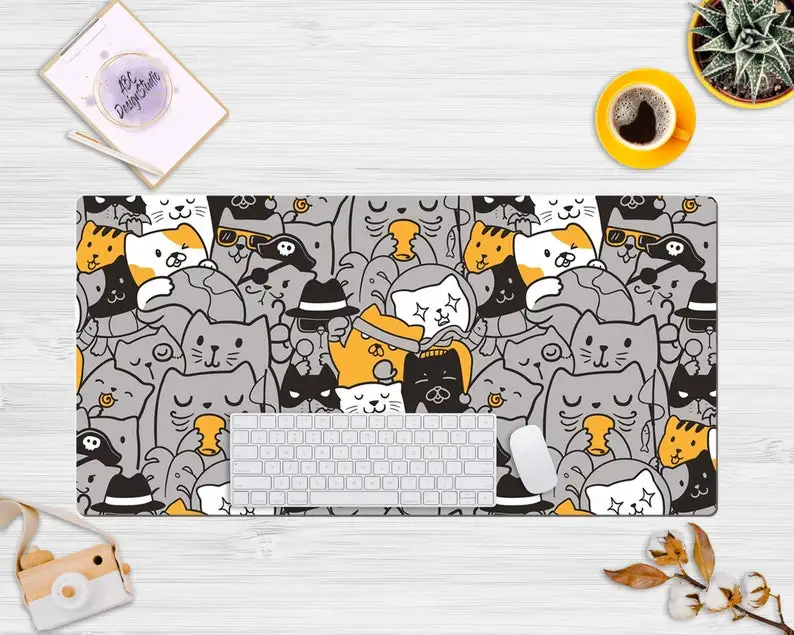 

Anime Cat Desk Mat Cute, Cute Desk Pad, Mousepad Cute, Cute Mousepad, Kawaii Desk Mat, Cat Cute Mouse Pad, Desk Mat Cute, Cute C