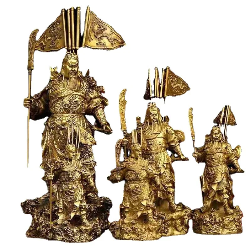 

Copper Ware Wholesale Brass Kowloon Guan Gong Guan Yu Statue Copper Guan Gong Decoration Metal Crafts Home Decoration