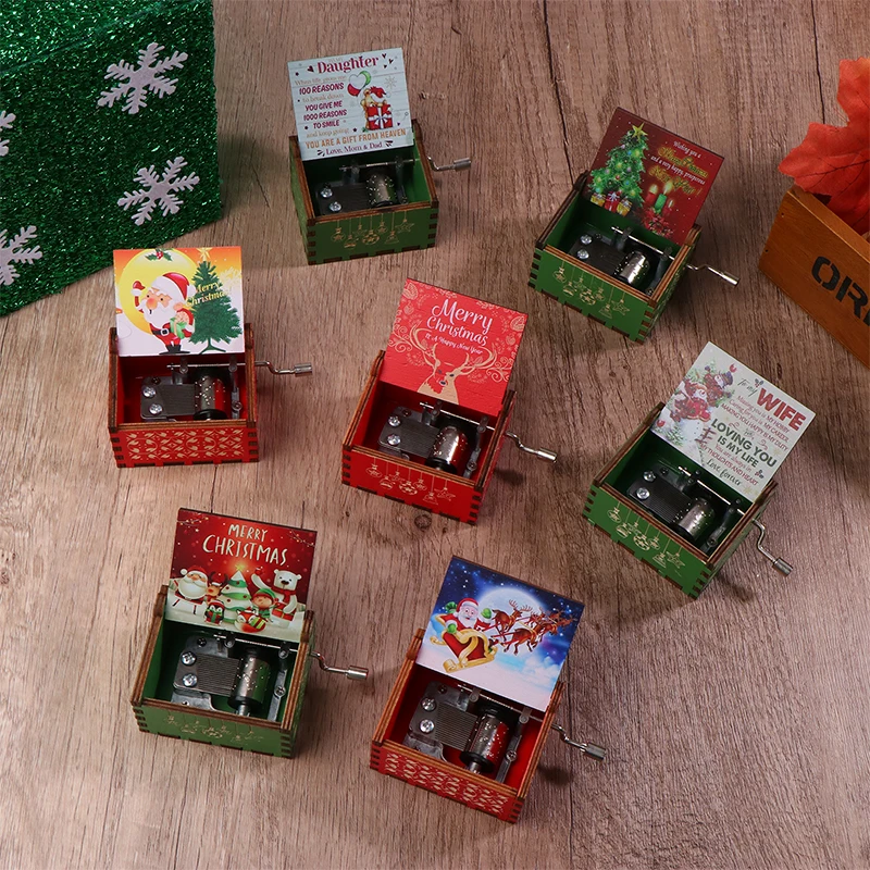 Рождественская деревянная рукоятка музыкальная шкатулка на Хэллоуин