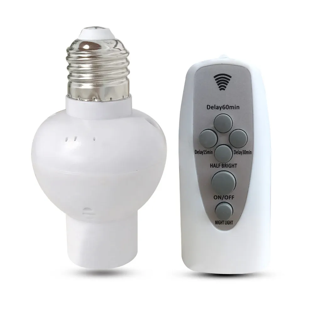 

Wireless Lamp Base Remote Control E27 Heats-resistant 3 Gear Adjustable Holder Indoor House Switch Socket Lighting Part