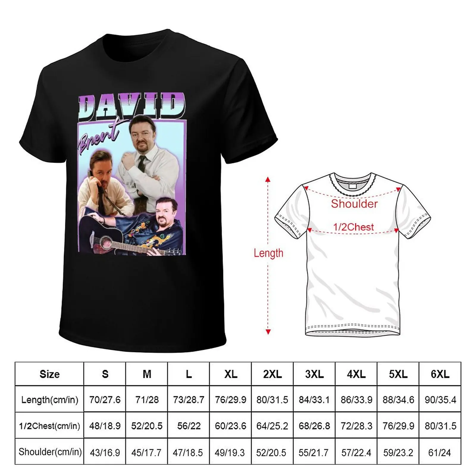 Фото Футболка David-Brent-Homage, базовая модель, стандартного кроя, повседневная футболка №2