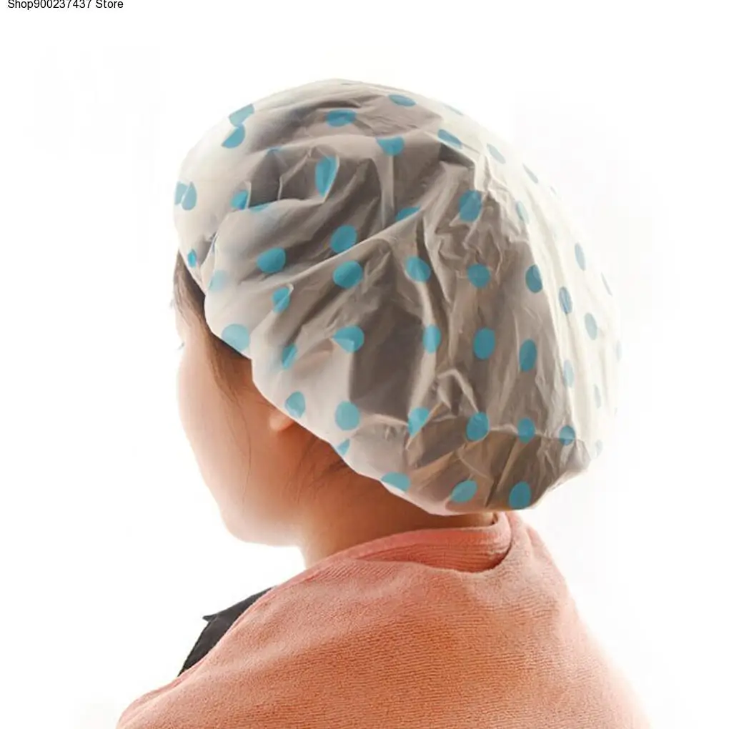 

Newest Women Waterproof Elastic Plastic Shower Bathing Cap Swimming Bath hat