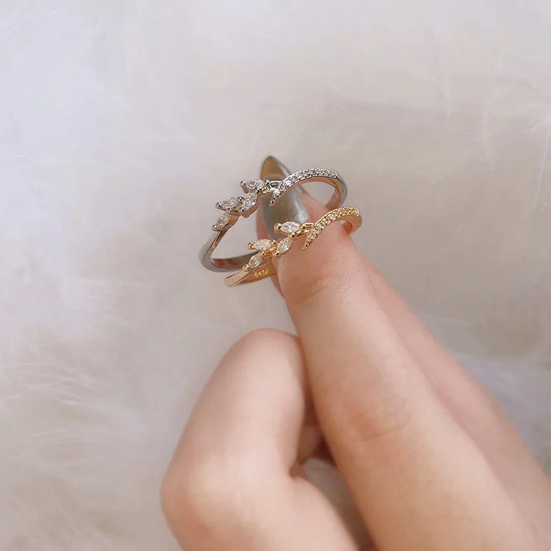 3colors 925anillos Silver Flower Ring Female Branches Horse Eye Shaped Zircon Rose Gold Party Ball Size 4-13 14k Jewelry | Украшения и