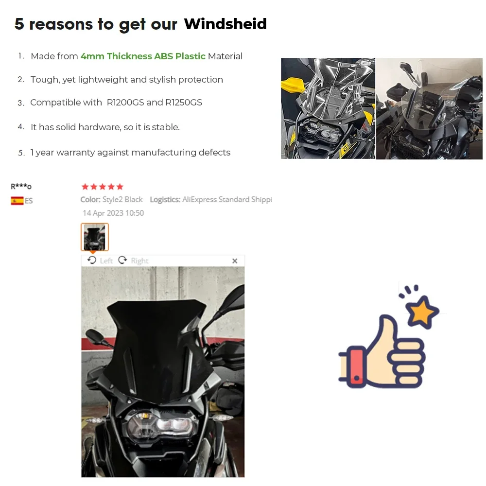 Ветрозащитная пленка на лобовое стекло для BMW R1200GS R 1200 GS LC ADV Adventure 2013 2014 2015 2016 2017