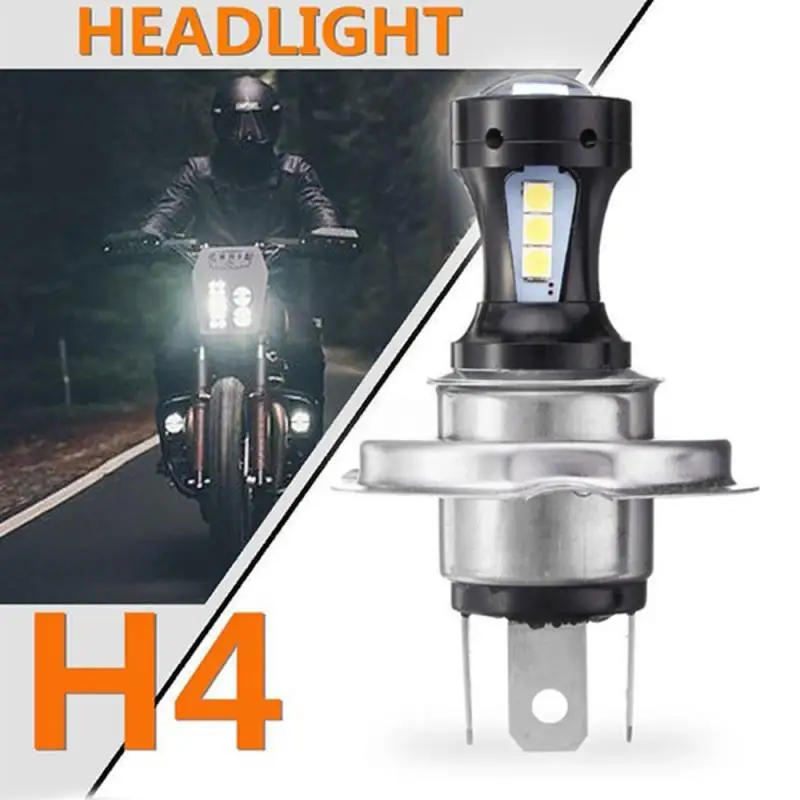 

1Pcs LED Light Fog Lamp DRL Bulb 6500K 800LM Motorcycle Lighting Indicators Bulbs Motorcycle H4 White Headlight 3030 18SMD