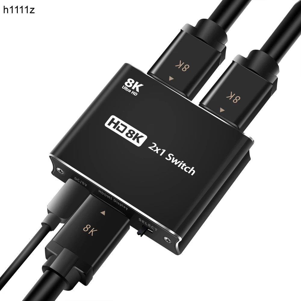 

HDMI-compatible 2x1 Switch Ultra HD 4K@120Hz 8K@60Hz Converter Compatible with TV Laptop Xbox PS5 Projectors Monitors