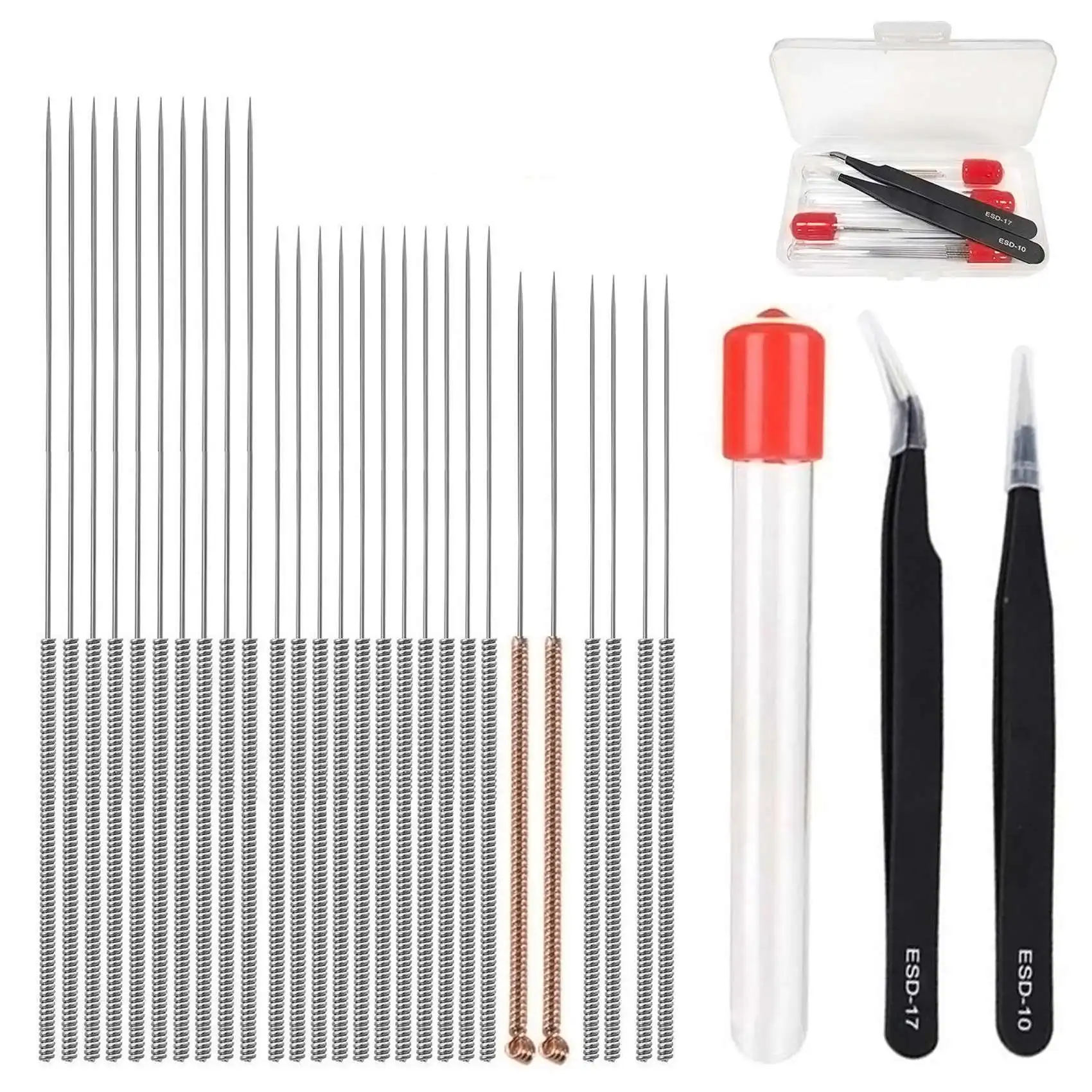 

28 Pieces 3D Printer Nozzle Cleaning Tool Kit ,Nozzle Cleaners Including 26 Pieces Cleaning Needles 2Pcs Tweezers