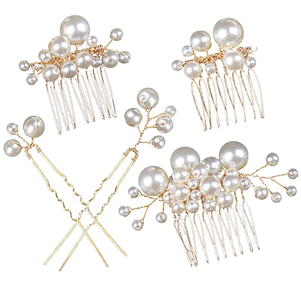 

5 шт. жемчужные аксессуары для свадебных жемчужин, головные уборы для невесты, боковой зажим-гребень