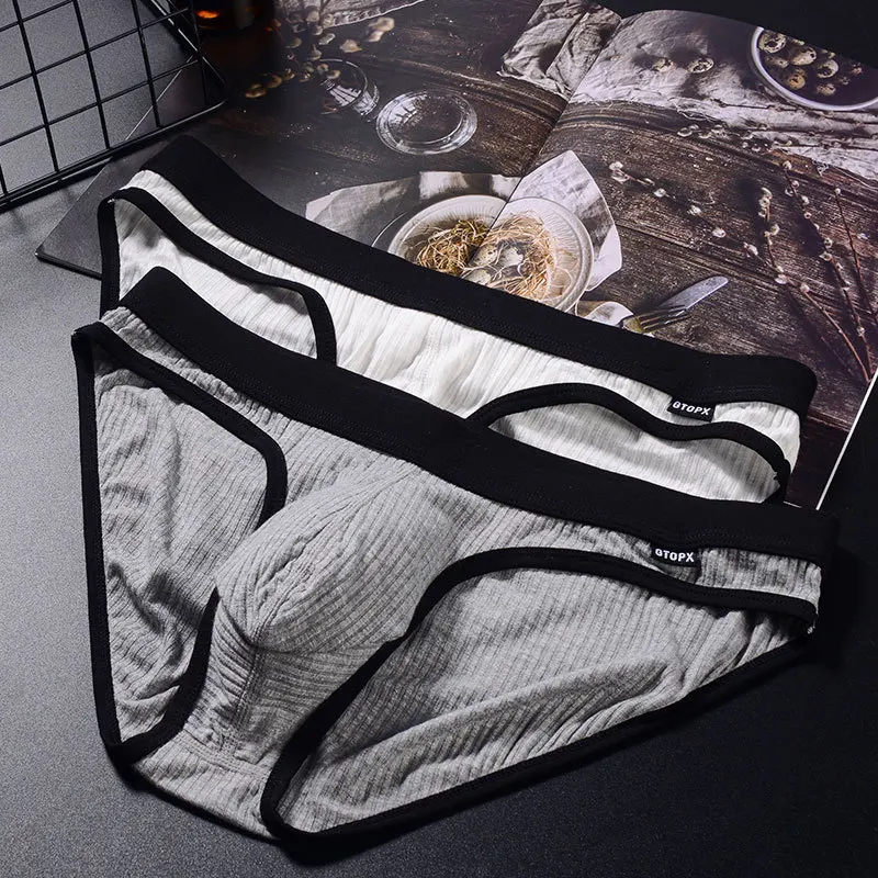

Men's threaded Modal low-waisted underwear large bag U convex thin breathable single-layer briefs GTOPX MAN