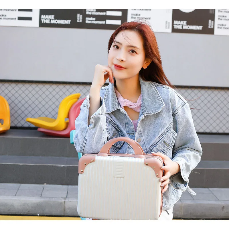 NEW 14/16 Inches ABS Carry on Suitcase Travel Trolley Luggage Case Mini Cabin Suitcase Fashion Women Travelling Luggage