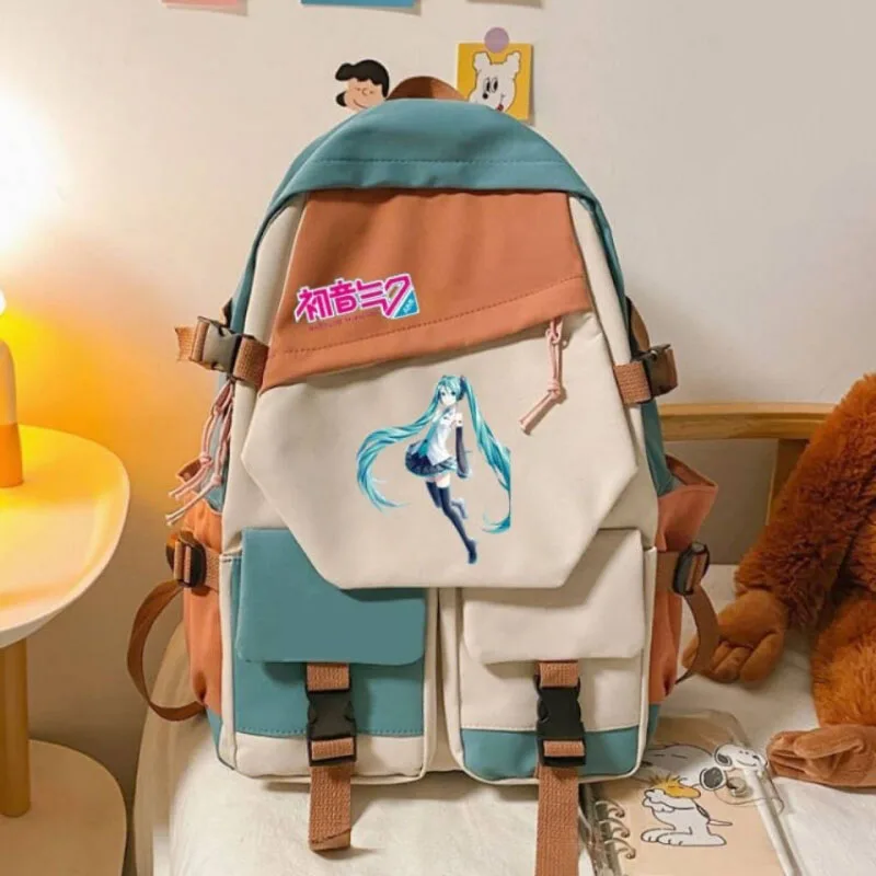 

New Hatsune Miku Schoolbag Animation Surrounding Jingyin Gemini Luo Tianyi Backpack Male Luminous Student Backpack Computer Bag