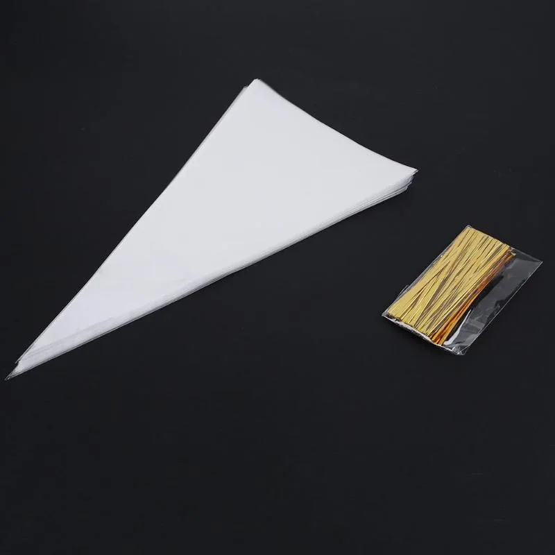 50 шт. пластиковые прозрачные пакеты для конфет целлофановые треугольные закусок