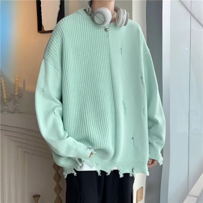 

2023 Autumn Winter Solid Color Men‘s Sweater Couple Pullovers Fashion Warm Sweaters Top Women