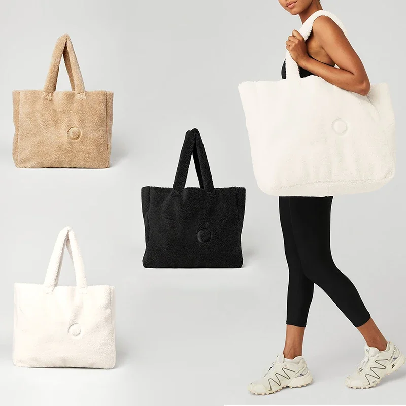 Сумка-тоут из шерпа Goddess Yoga Foxy модная плюшевая сумка с буквенным принтом удобный