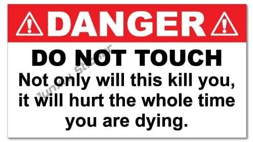 

Danger Do Not Touch Animal Sticker Funny Car Stickers Novelty Decals JDM Refit Creative Sticker Decor Rear Windshield Decor