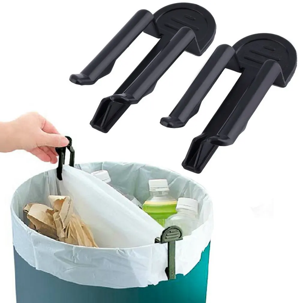 

2Pc Trash Can Clamp Plastic Garbage Fixed Waste Bin Bag Bag Clip Holder Rubbish Clipdiscount for Kitchen Bathroom Household Tool