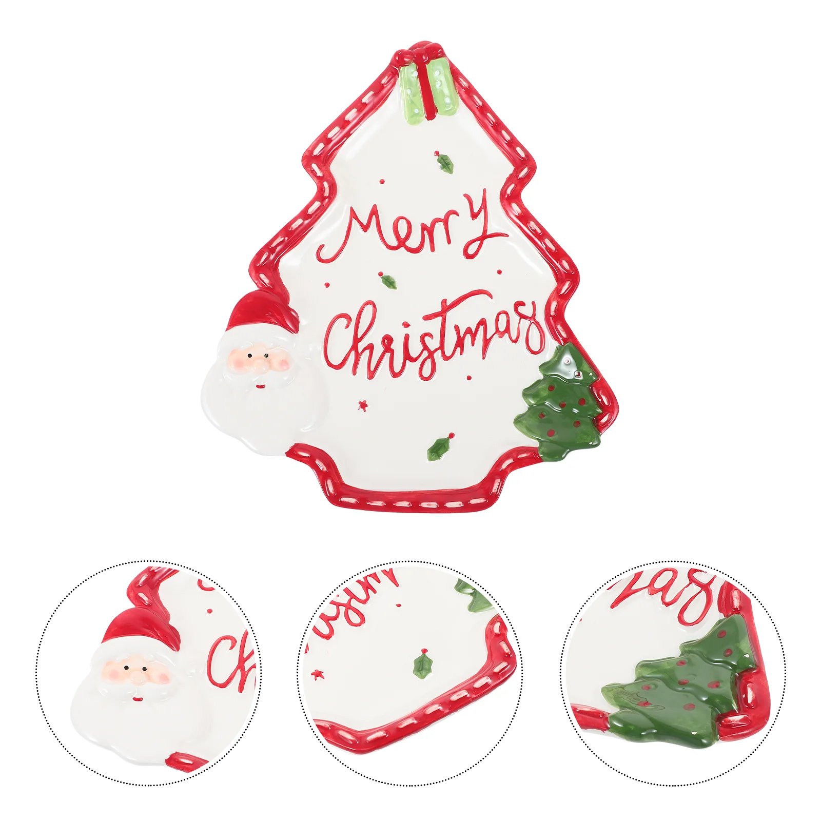 

Christmas Ceramic Plate Salad Plates Sauce Dishes Dipping Chips Serving Dinner Dinnerware Ceramics Condiments