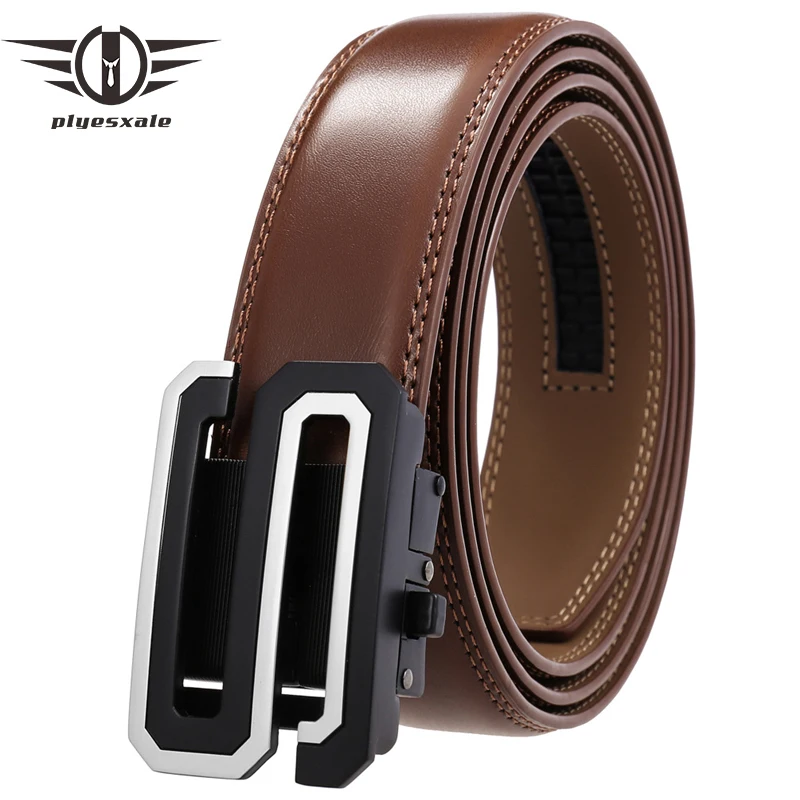 

Luxury Brand Designer Automatic Buckles Mens Belts Genuine Leather Ratchet Waist Belt for Men Dress Jeans Wedding Business G1210