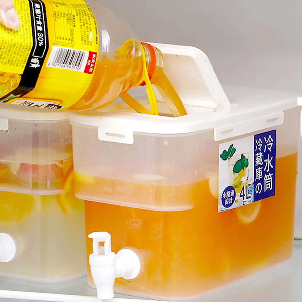 

Большой холодный чайник на 4 л с краном, монад для фруктов, холодный чайник, диспенсер для напитков, домашний крутой кувшин для воды, ведро дл...