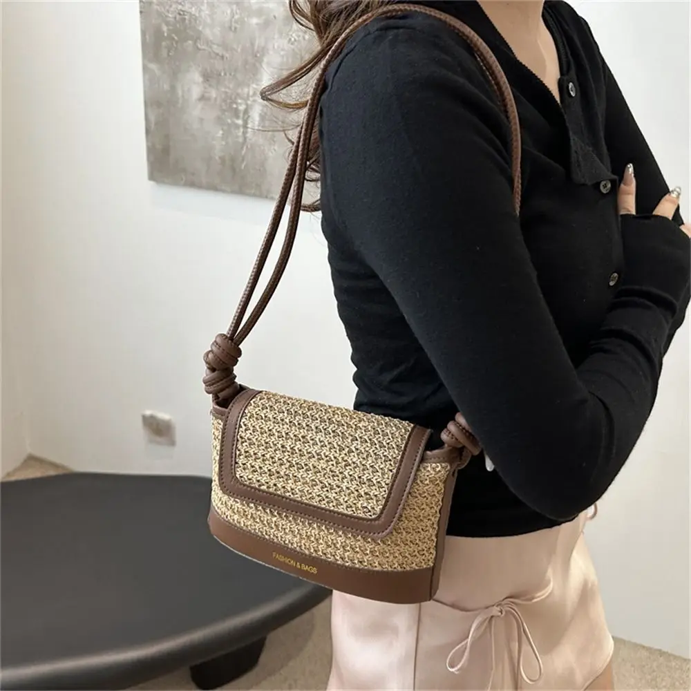 Повседневная плетеная Сумка через плечо вместительная соломенная сумка ручной