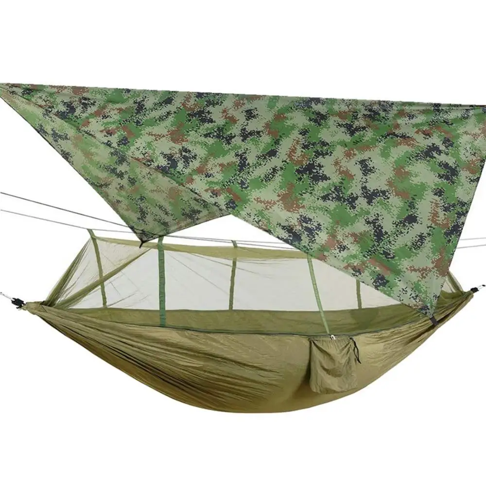 

Легкий портативный гамак для кемпинга и тент, дождевая палатка, водонепроницаемый брезентовый гамак с москитной сеткой, навес от комаров, н...