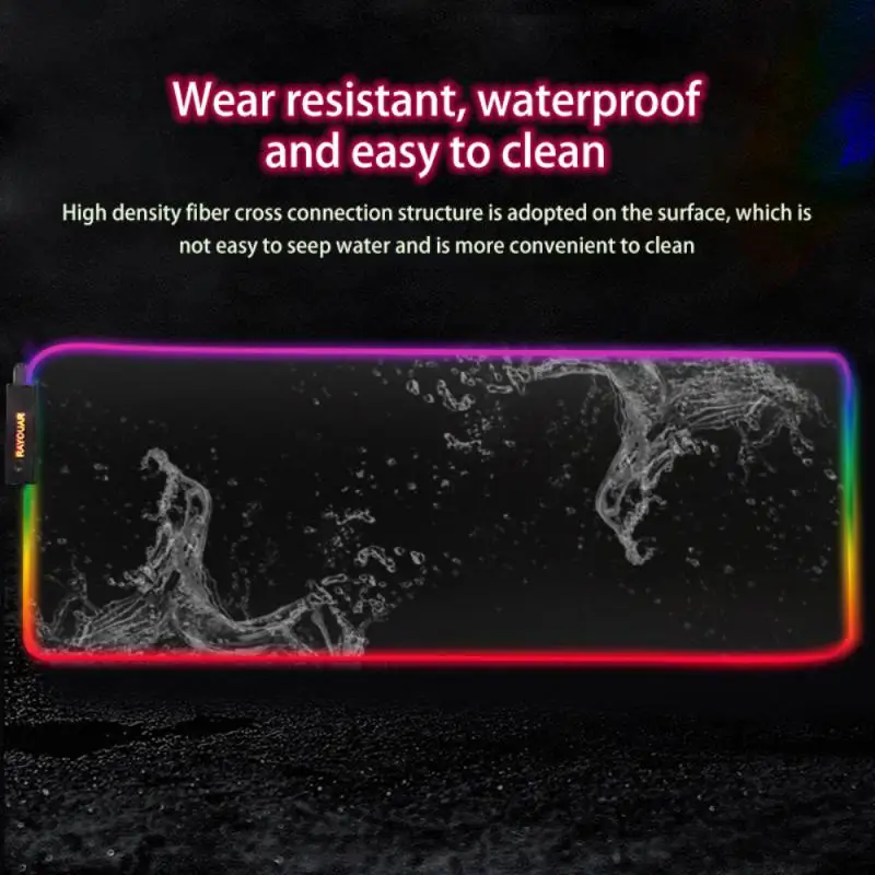 

Mouse Pads Office Tools Rgb Light-emitting E-sports Luminous Mouse Pad Deskpad Protector Computer Accessories Gamer Mouse Pad