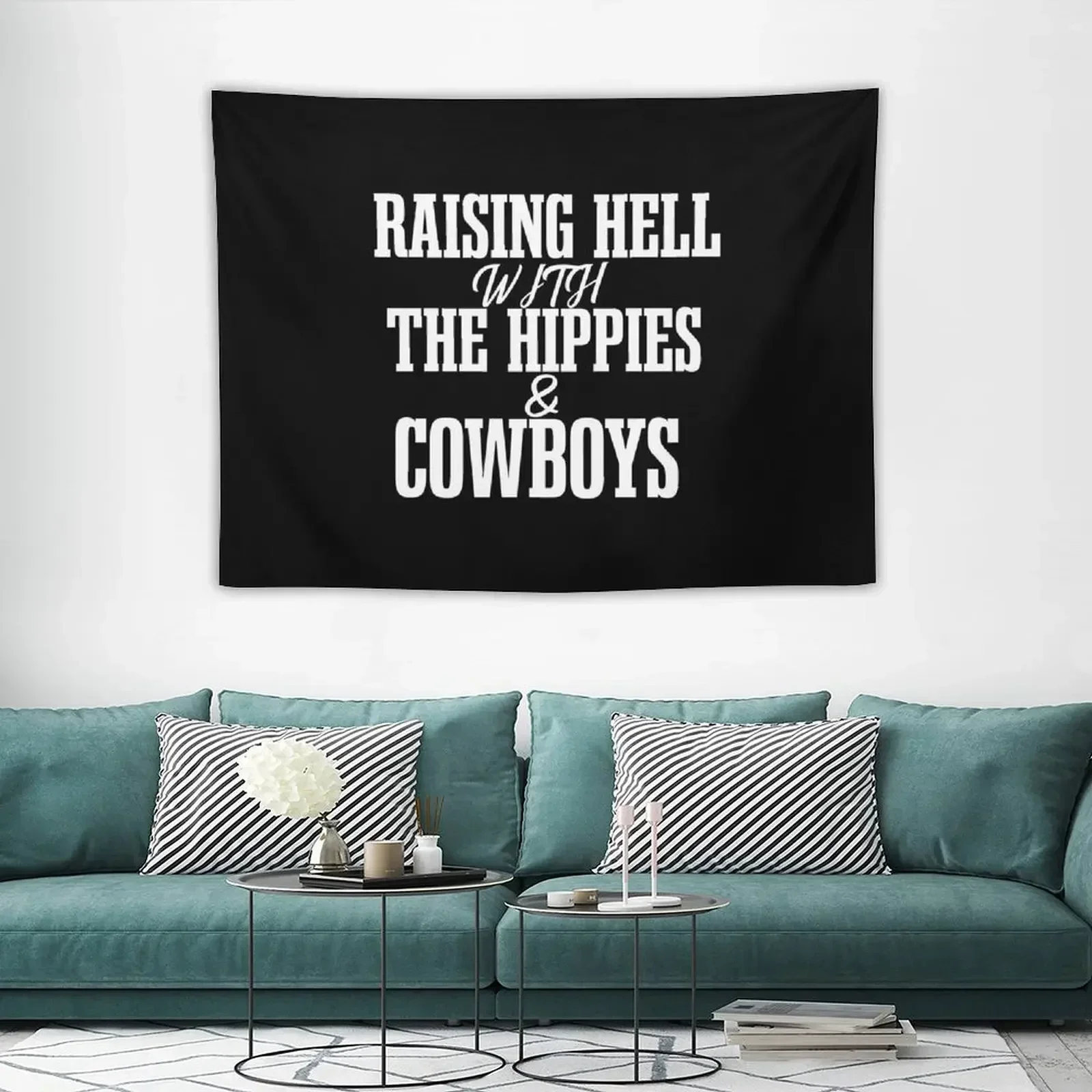 Raising Hell With the Hippies and Cowboys SHIRT Коди Джинкс тур Гобелен Декоративные картины Аниме