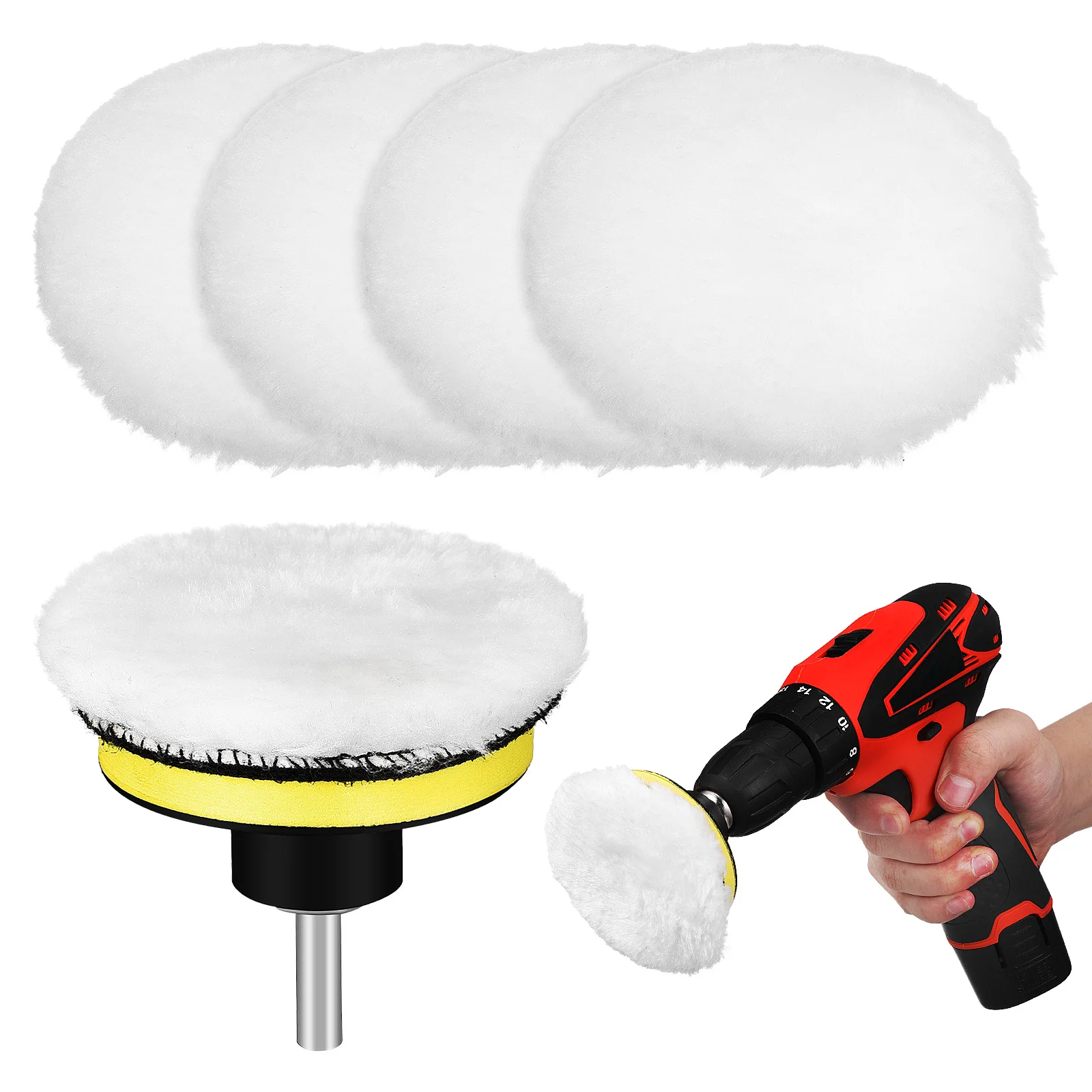 

Buffing Pads For Drill Buffer Attachment Wheels Car Detailing Kit Polisher Polishing Machines