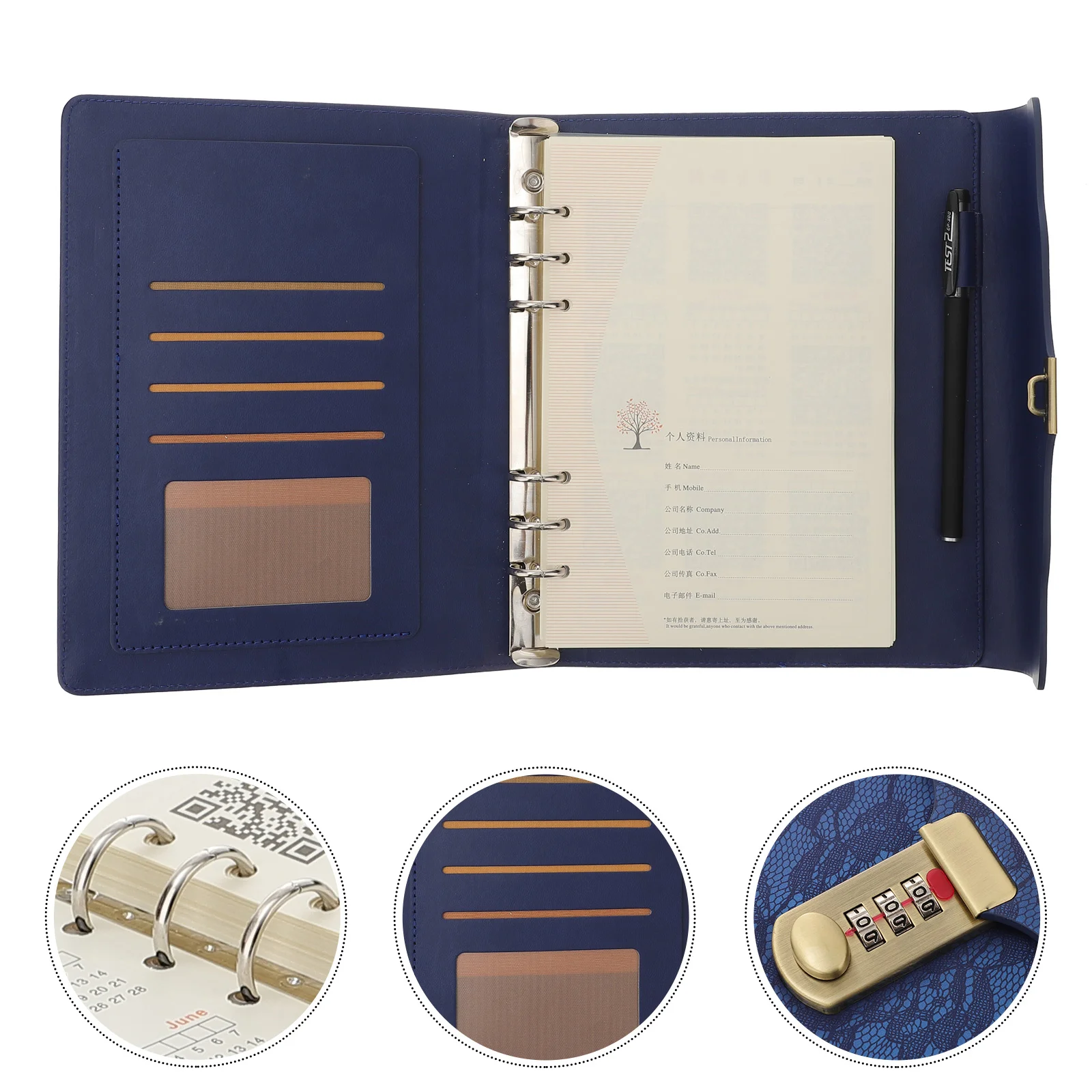 

Cover Locked Journal Notebook: Business Notepads Diary Travel Journal Notebook Locked Refillable Diary for School Office