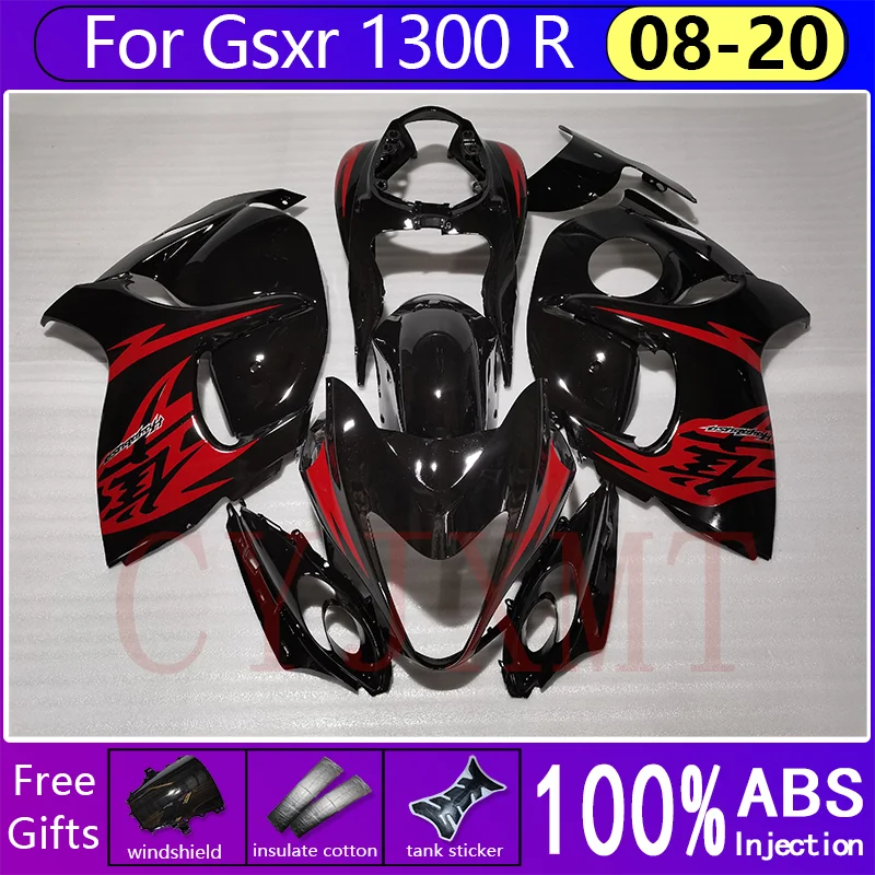 Фото Комплект обтекателя мотоцикла на заказ для Suzuki Gsx1300r 2008-2012 Gsxr1300 2013-2020, черные обтекатели Gsxr 1300 08-20, красный обтекатель корпуса №1
