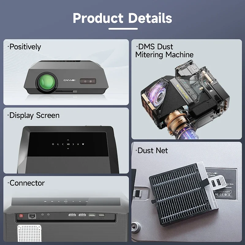 caiwei A10Q WIFI 1080P ЖК-светодиодный проектор 4K с автофокусом уличное видео кино
