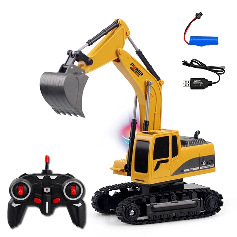 

RC Excavator Toy 1:24 Truck Crane Electric Vehicle RTR Kid Gift Mini Remote Control Alloy Engineering Toy Car For Kids