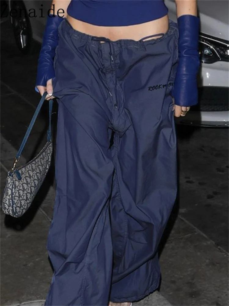 

Женские свободные брюки-карго Zenaide, винтажные Джоггеры в стиле Харадзюку С широкими штанинами и заниженной талией, свободные спортивные брю...