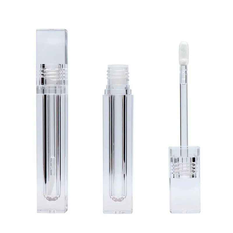 

4/5.5ml Clear Lip Gloss Wand Tubes DIY Empty Round/square Lipgloss Tube Refillable Vials Sample Cosmetic Bottle