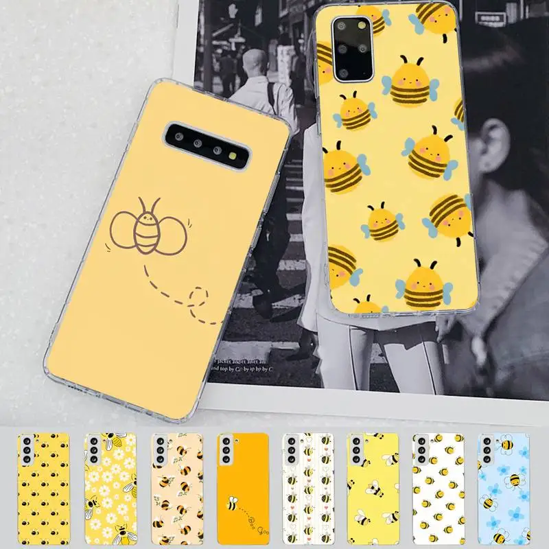 

Cartoon Bee Phone Case for Samsung S21 A10 for Redmi Note 7 9 for Huawei P30Pro Honor 8X 10i cover