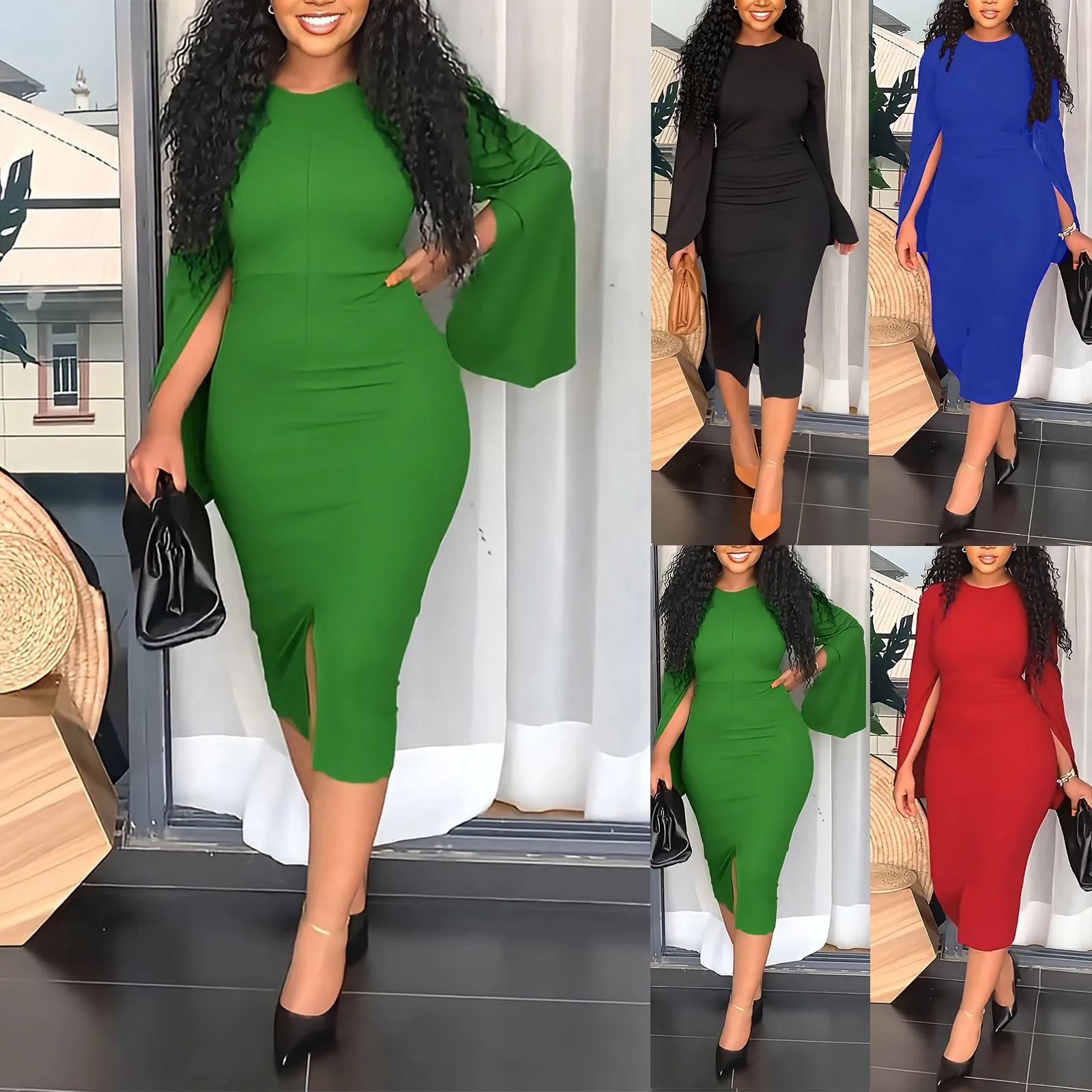 

Cloak Shawl Tight Fitting Dress For Women 2023 O Neck Package Hip Party Dresses Elegant Female Bodycon Evening Banquet Growns