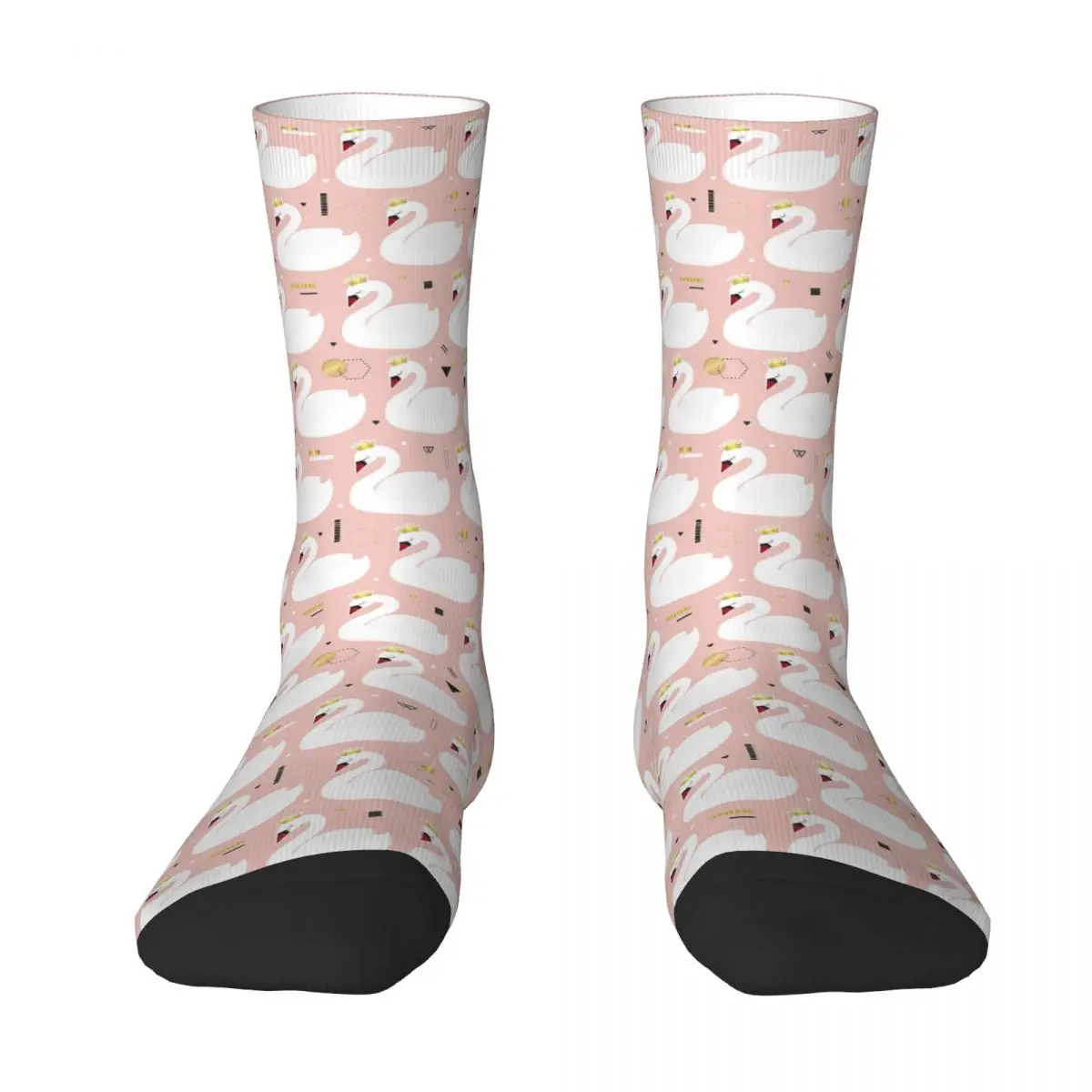 Seamless Pattern With Cute White Swans Adult Socks,Unisex socks,men Socks women Socks