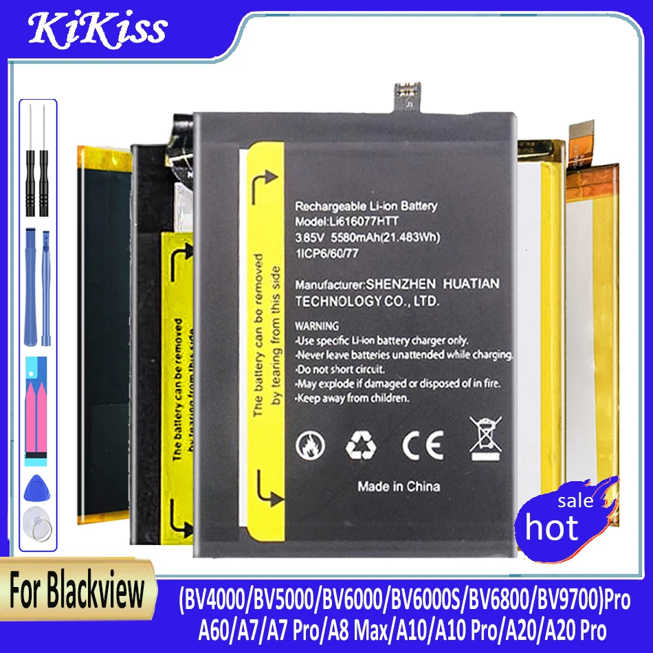 Аккумулятор для телефона Blackview A7 A20 BV4000 BV5000 BV6000 BV6000S BV6800 BV7000 BV8000 BV9000 BV9500 BV9600 BV9700 Pro A8 Max